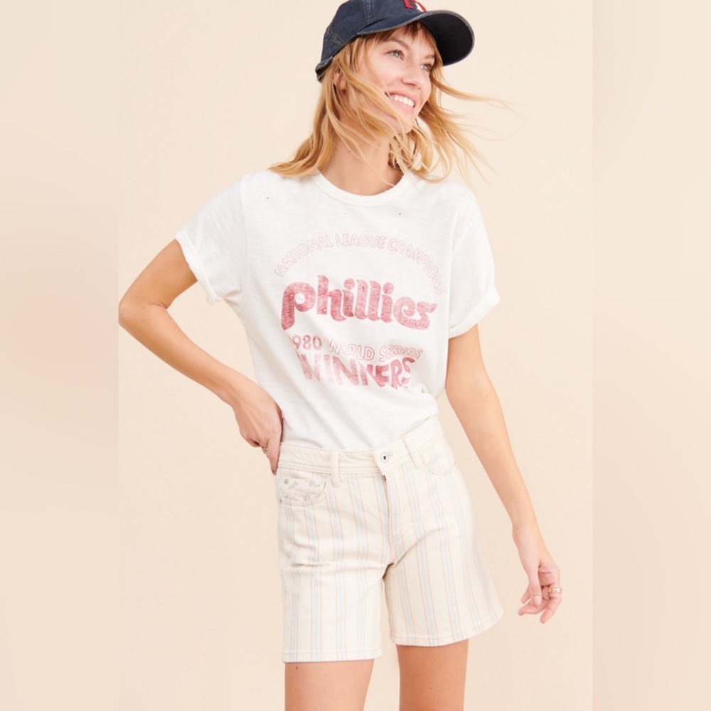 Pilcro & The Letterpress High Rise Slim Striped Shorts